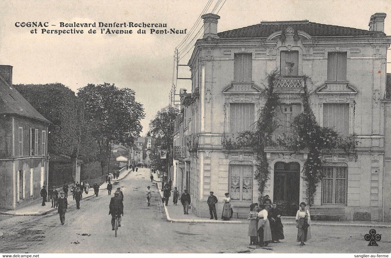 CPA 16 COGNAC BOULEVARD DENFERT ROCHEREAU ET PERSPECTIVE DE L'AVENUE DU PONT NEUF - Cognac