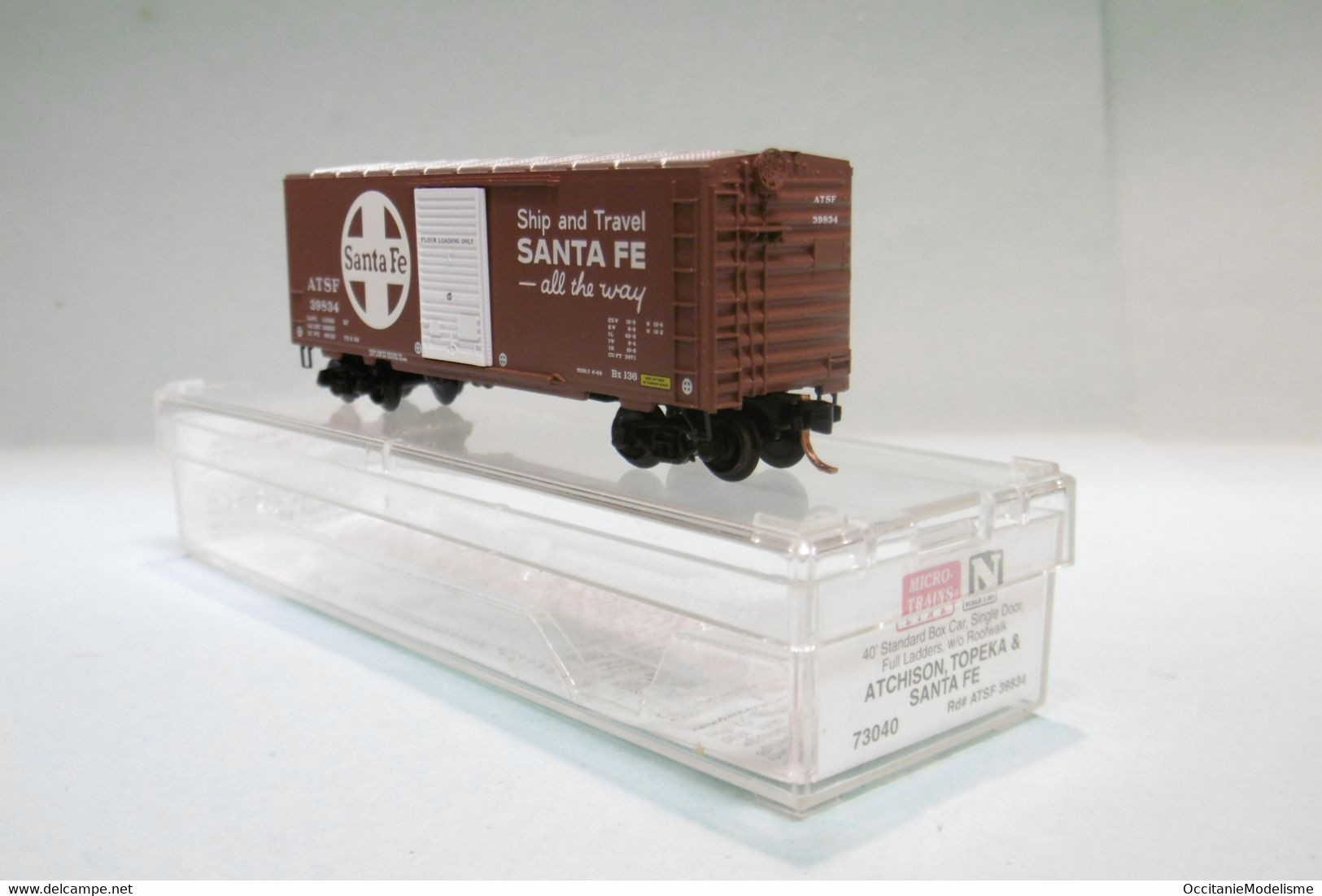 Micro-Trains Line - WAGON US 40' Standard BOX CAR ATSF Santa Fe Réf. 73040 BO N 1/160 - Coches De Mercancía