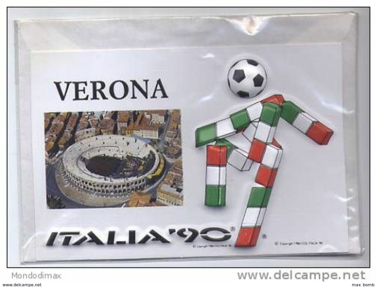 CARTOLINA A RILIEVO MONDIALI DI CALCIO ITALIA '90 - VERONA 1 - Soccer