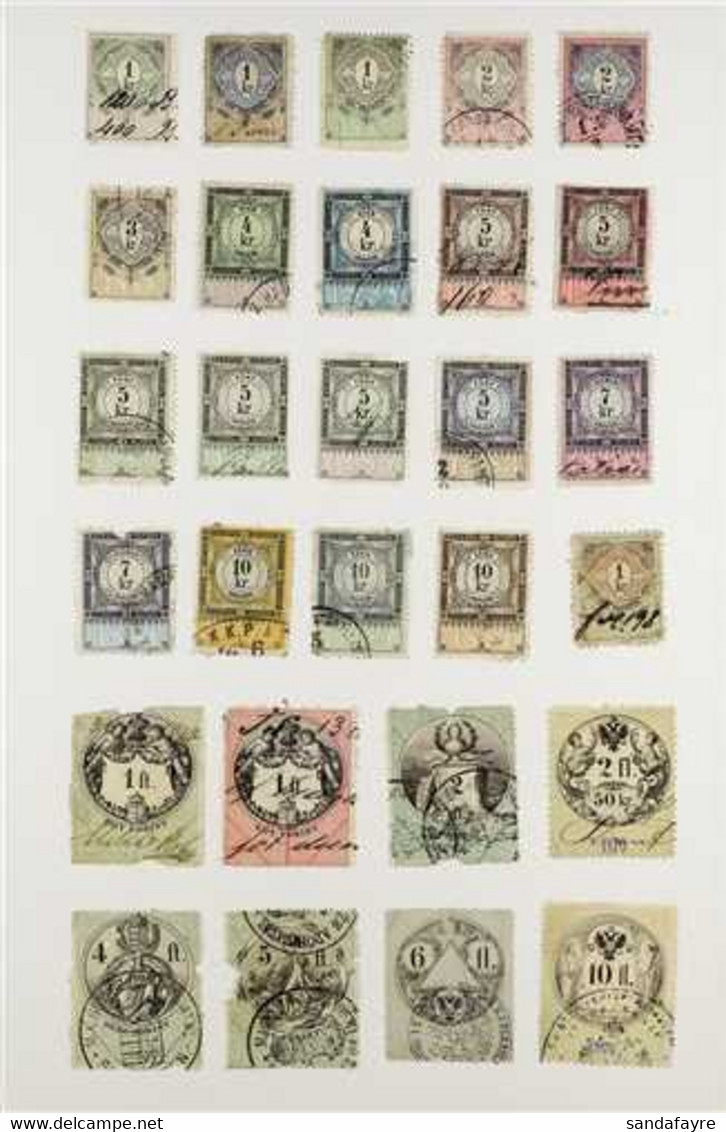 WORLD REVENUES COLLECTION Mounted On White Card Pages, From 19th Century Issues To 1960's, With Strength In Europe, East - Altri & Non Classificati