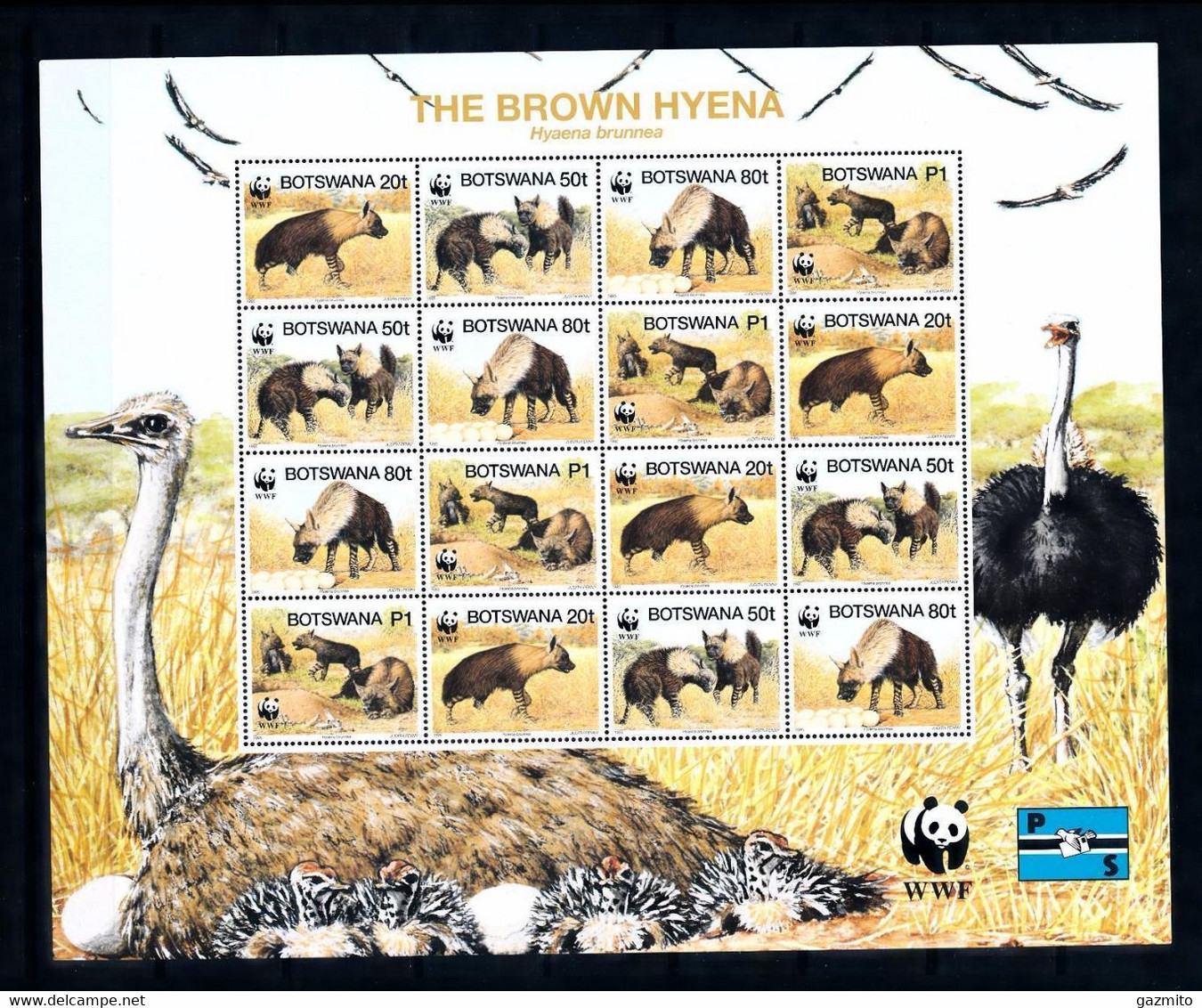 Botswana 1995, WWF, Ostric, Jenas, Sheetlet - Struzzi
