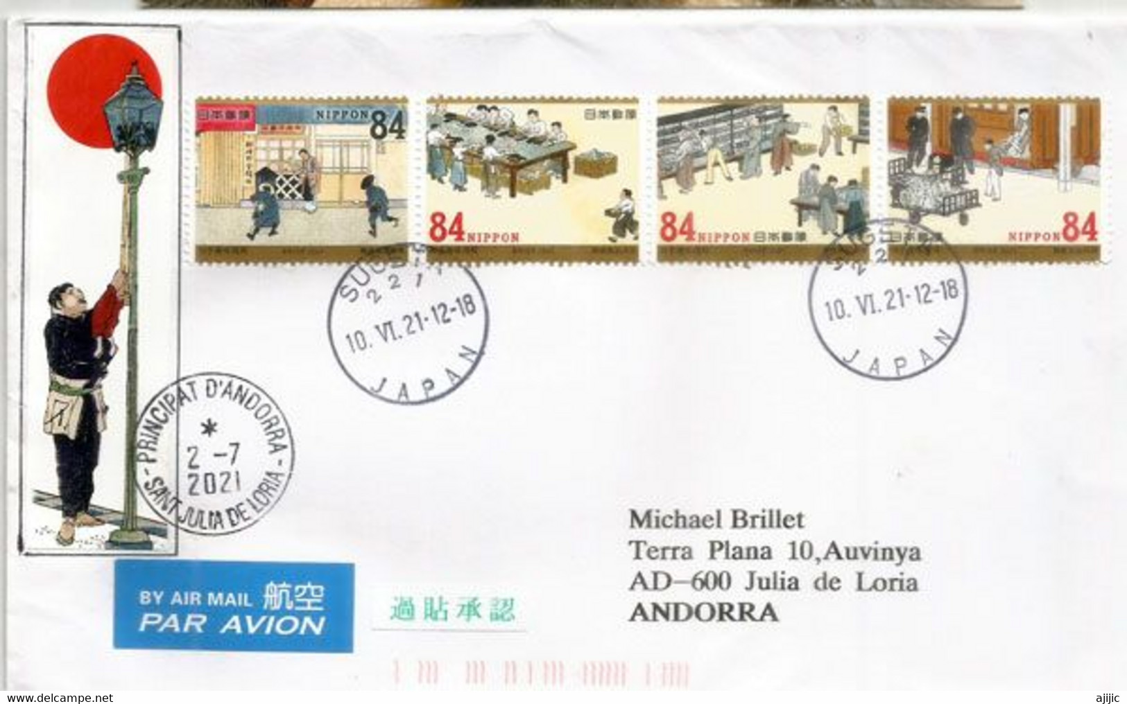 International Letter Writing Week 2021 Set , On Letter Yokohama, Sent To Andorra, With Local Arrival Postmark - Cartas & Documentos