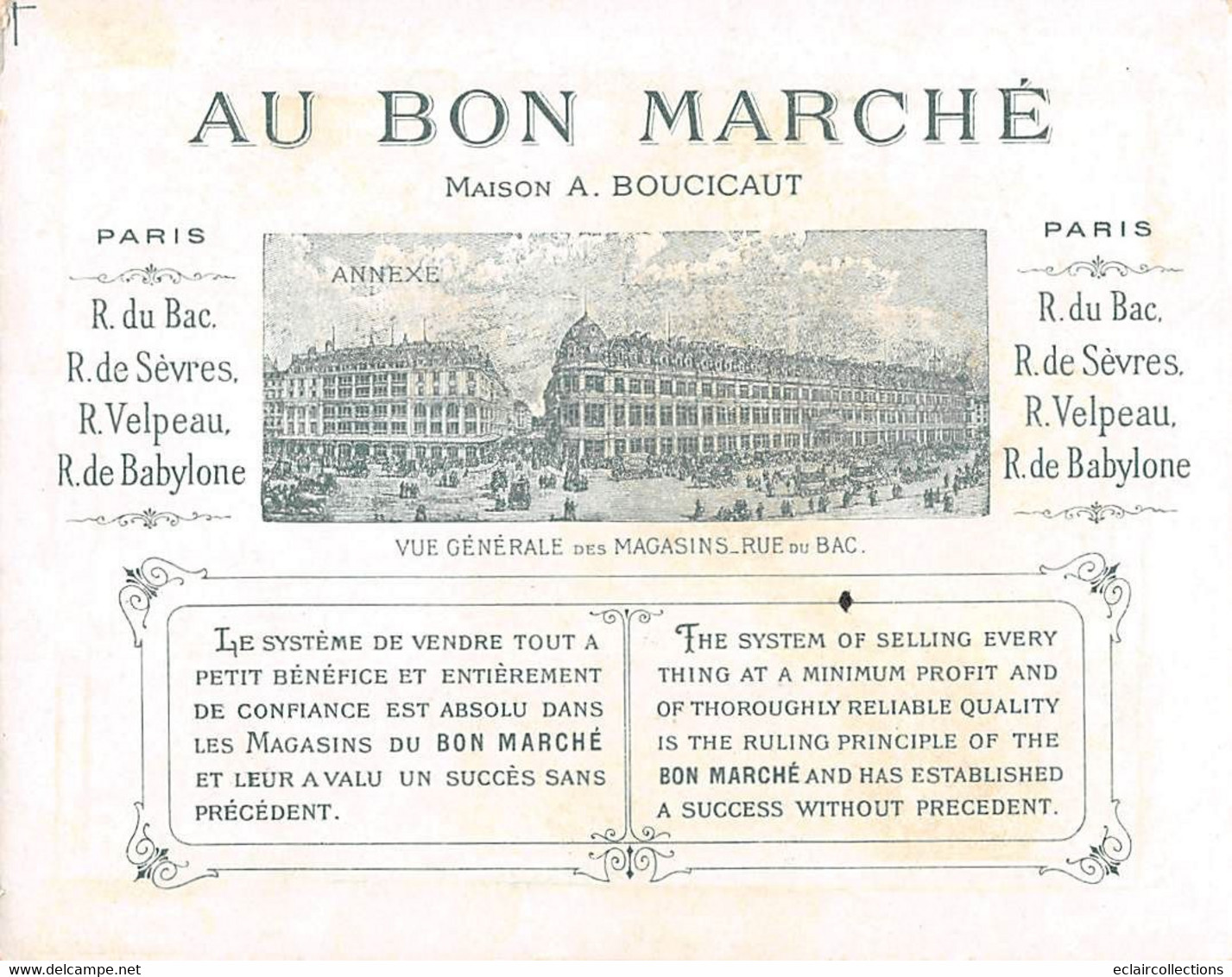 Image; 13.5 X 10.5 Cm   Publicité  Au Bon Marché  Expo 1900 Antiquaire  Robida   (voir Scan) - Andere & Zonder Classificatie