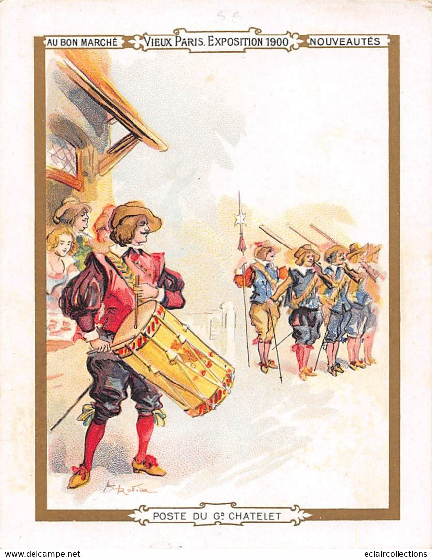 Image; 13.5 X 10.5 Cm   Publicité  Au Bon Marché  Expo 1900  Poste Du Grand Châtelet  Robida   (voir Scan) - Andere & Zonder Classificatie