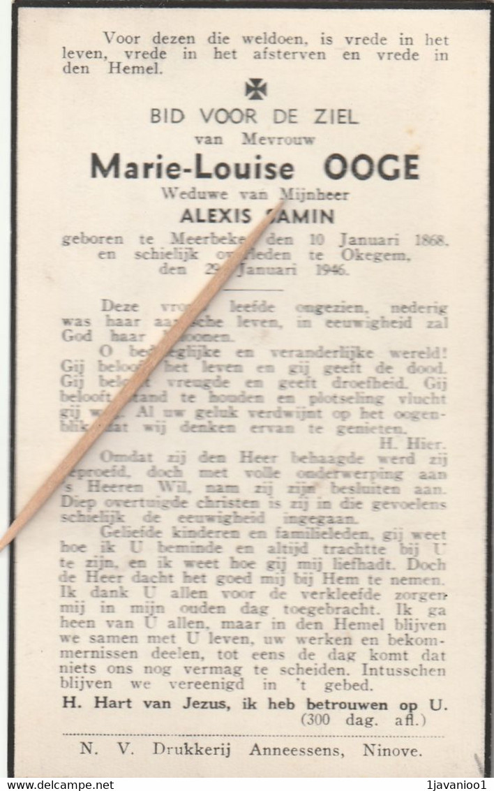 Meerbeke, Okegem, 1946, Marie OOge, Samin - Santini