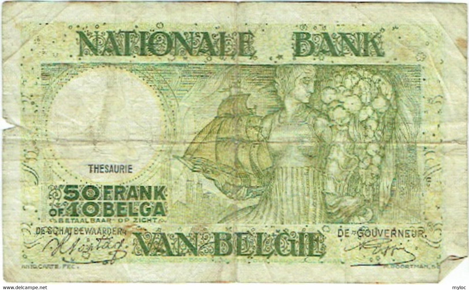 Belgie/Belgique.  Billet 50 Francs Ou 10 Belgas. 28-01-1943. - 50 Francs-10 Belgas