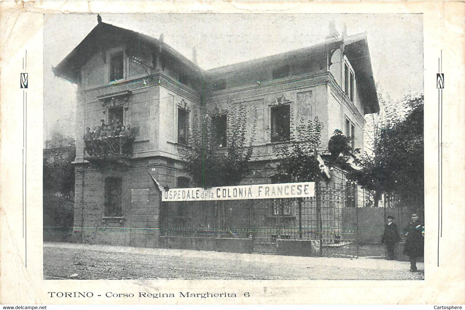 CPA TORINO - CORSO REGINA MARGHERITA - HOPITAL MILITAIRE De La COLONIE FRANCAISE - AVRIL 1918 Ospedale - Santé & Hôpitaux