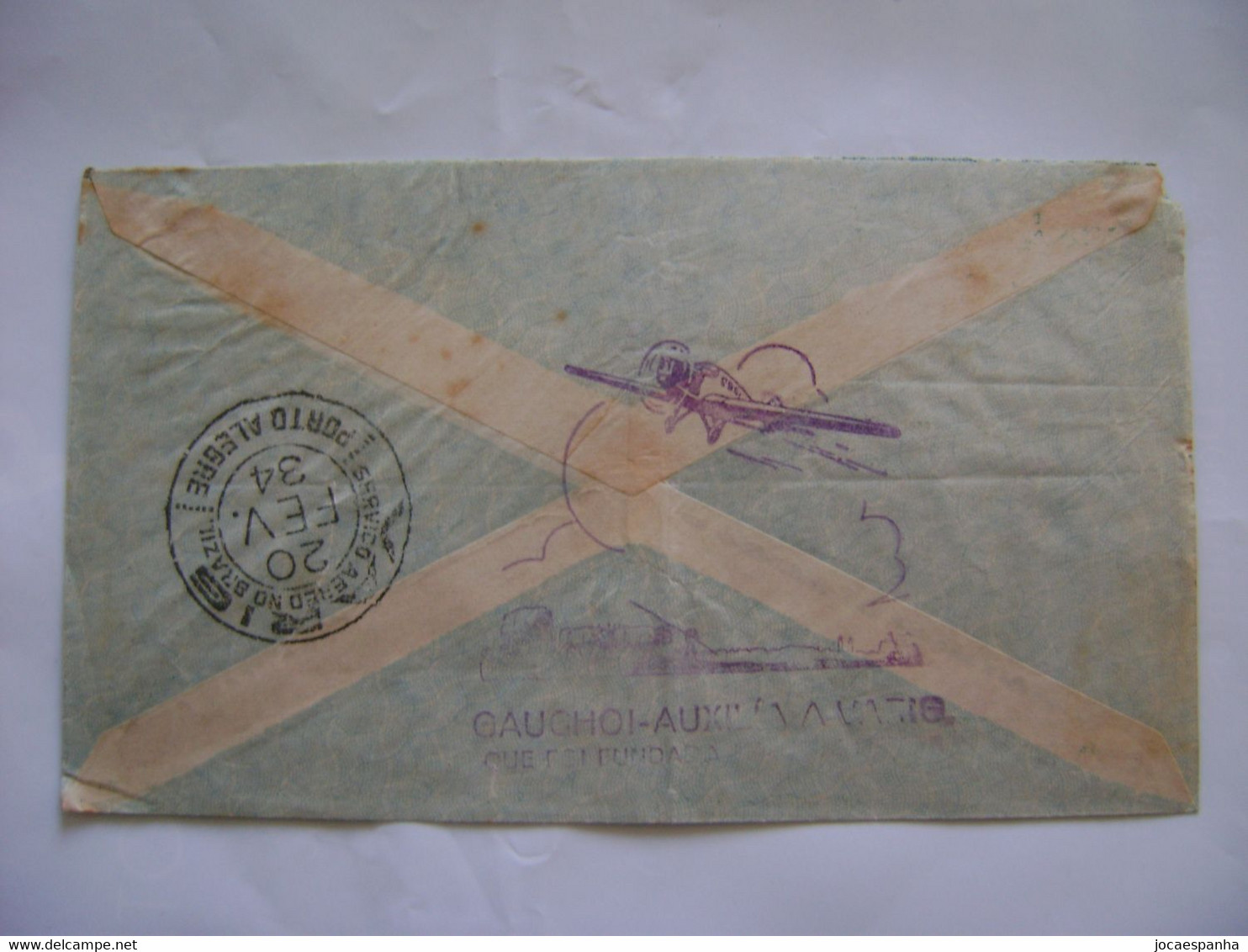 BRAZIL / BRASIL - LETTER SENT FROM SANTA CRUZ TO PORTO ALEGRE VIA CONDOR / VARIG IN 1934 IN THE STATE - Storia Postale