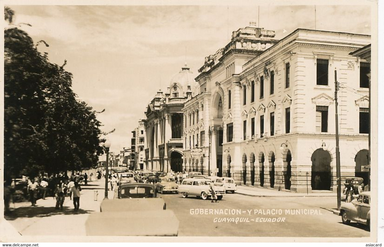 Guayaquil  Real Photo  Gobernacion Y Palacio Municipal  American Cars - Equateur