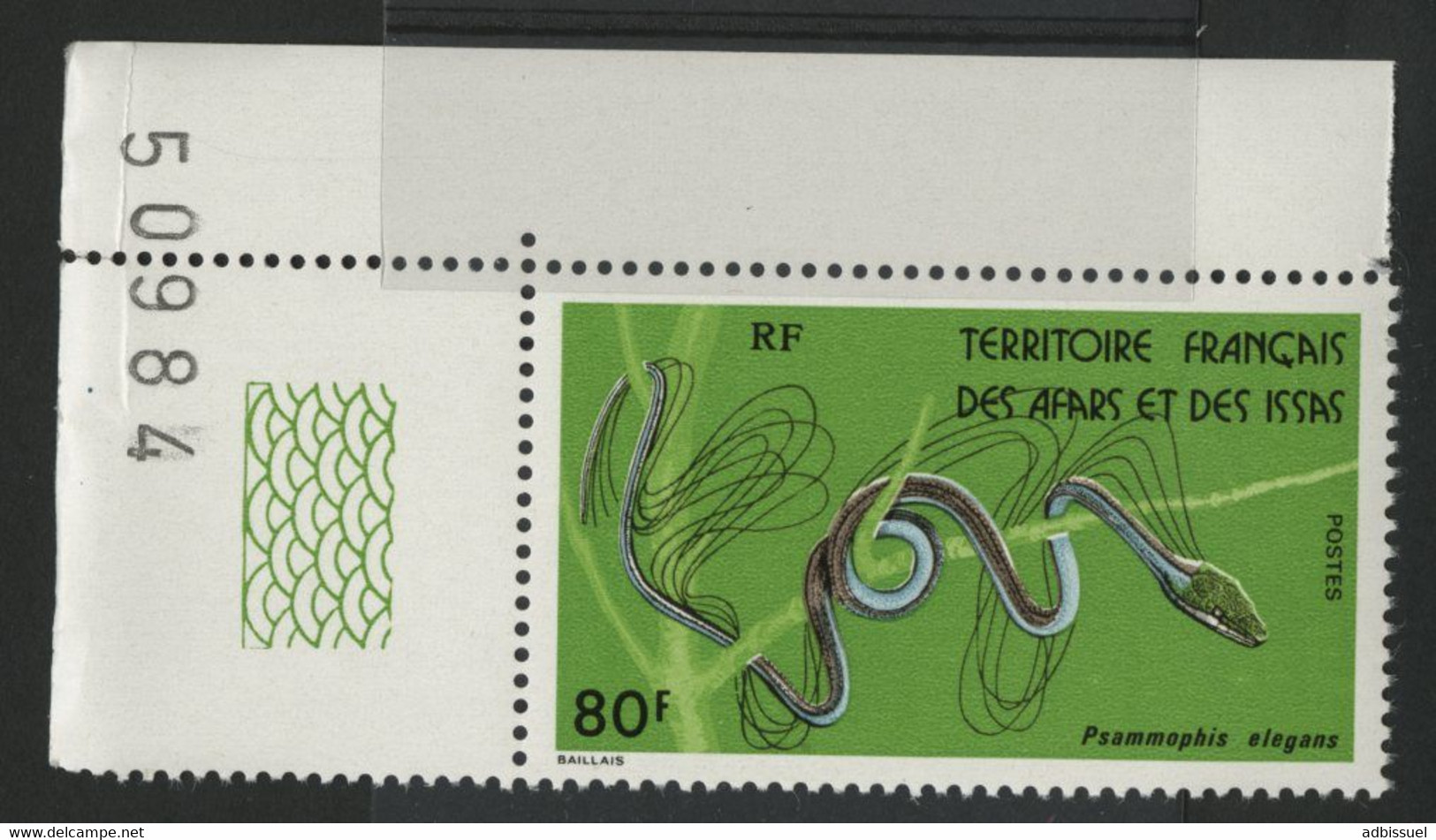 AFARS Et ISSAS N° 437 Cote 11 € SERPENTS / SNAKE "Psammophis Elegans" Neuf ** (MNH) TB - Snakes