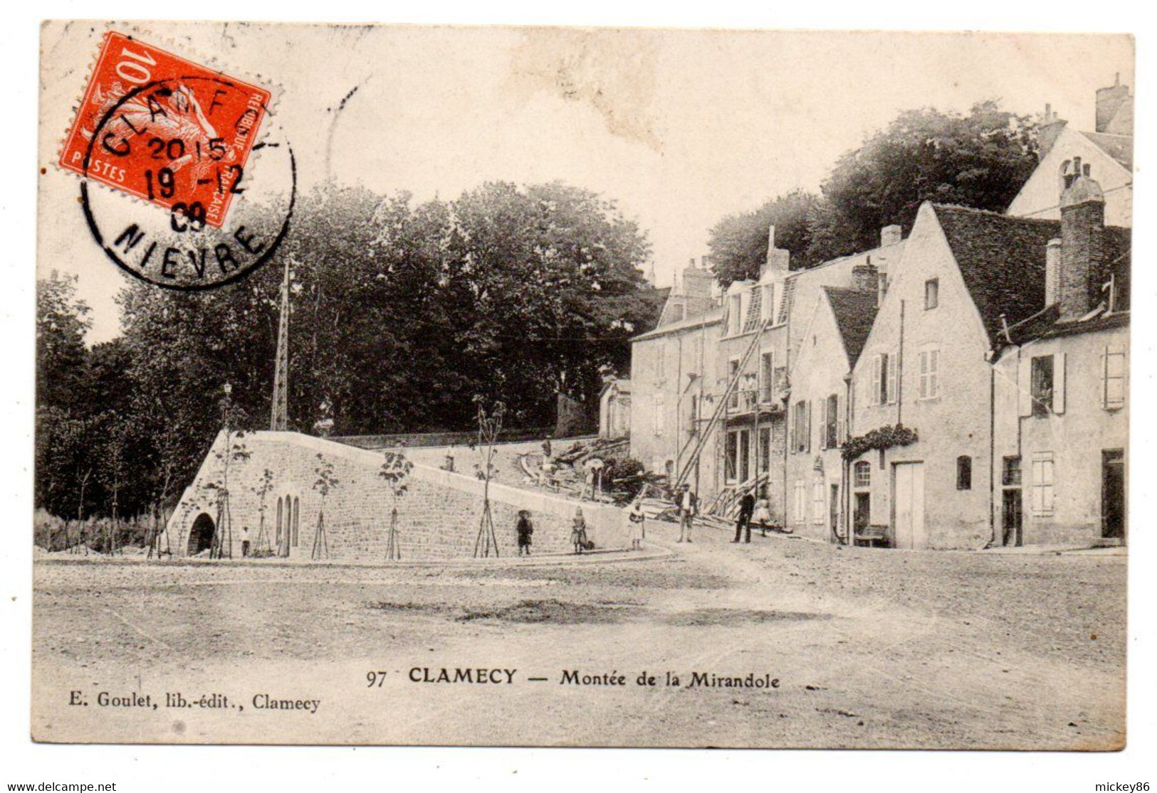 CLAMECY--1908--  Montée De La Mirandole ( Animée ) .....timbre , Cachet ...............à Saisir - Clamecy