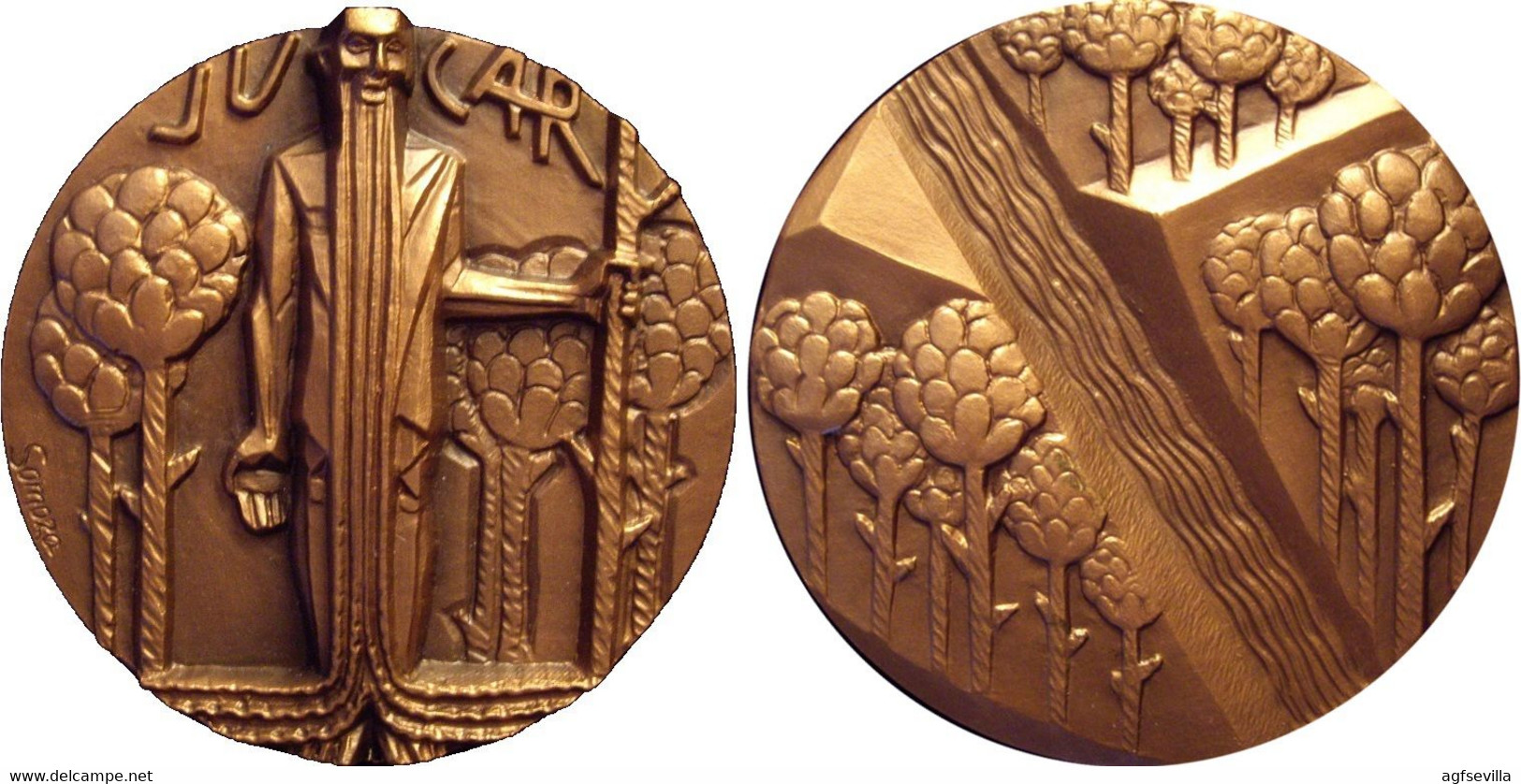 ESPAÑA. MEDALLA F.N.M.T. SERIE RÍOS DE ESPAÑA. JÚCAR 1.987. ESPAGNE. SPAIN MEDAL - Profesionales/De Sociedad