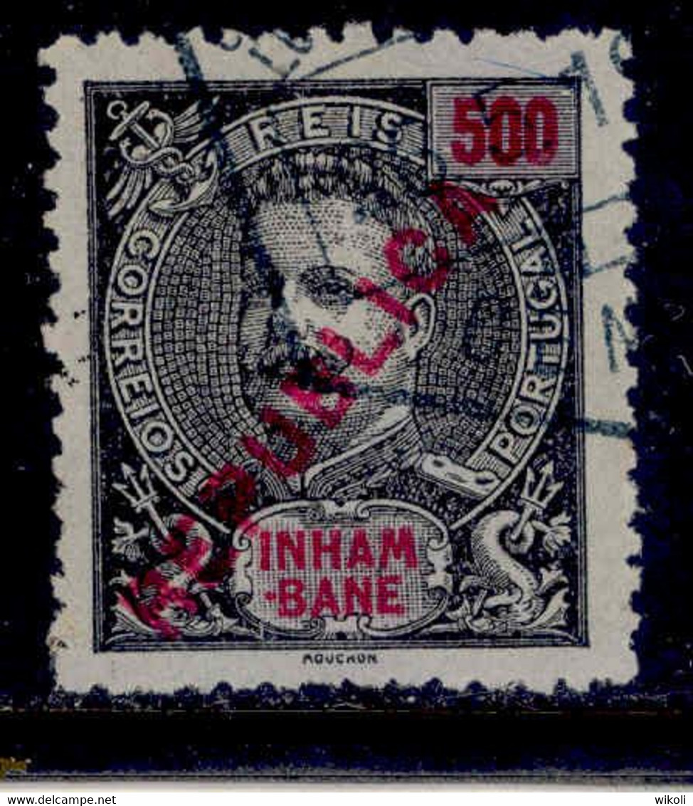 ! ! Inhambane - 1917 D. Carlos Local Republica 500 R - Af. 100 - Used - Inhambane