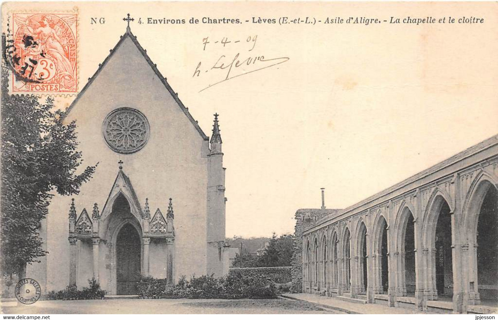 EURE ET LOIR  28  LEVES - ASILE D'ALIGRE - LA CHAPELLE ET LE CLOITRE - Lèves