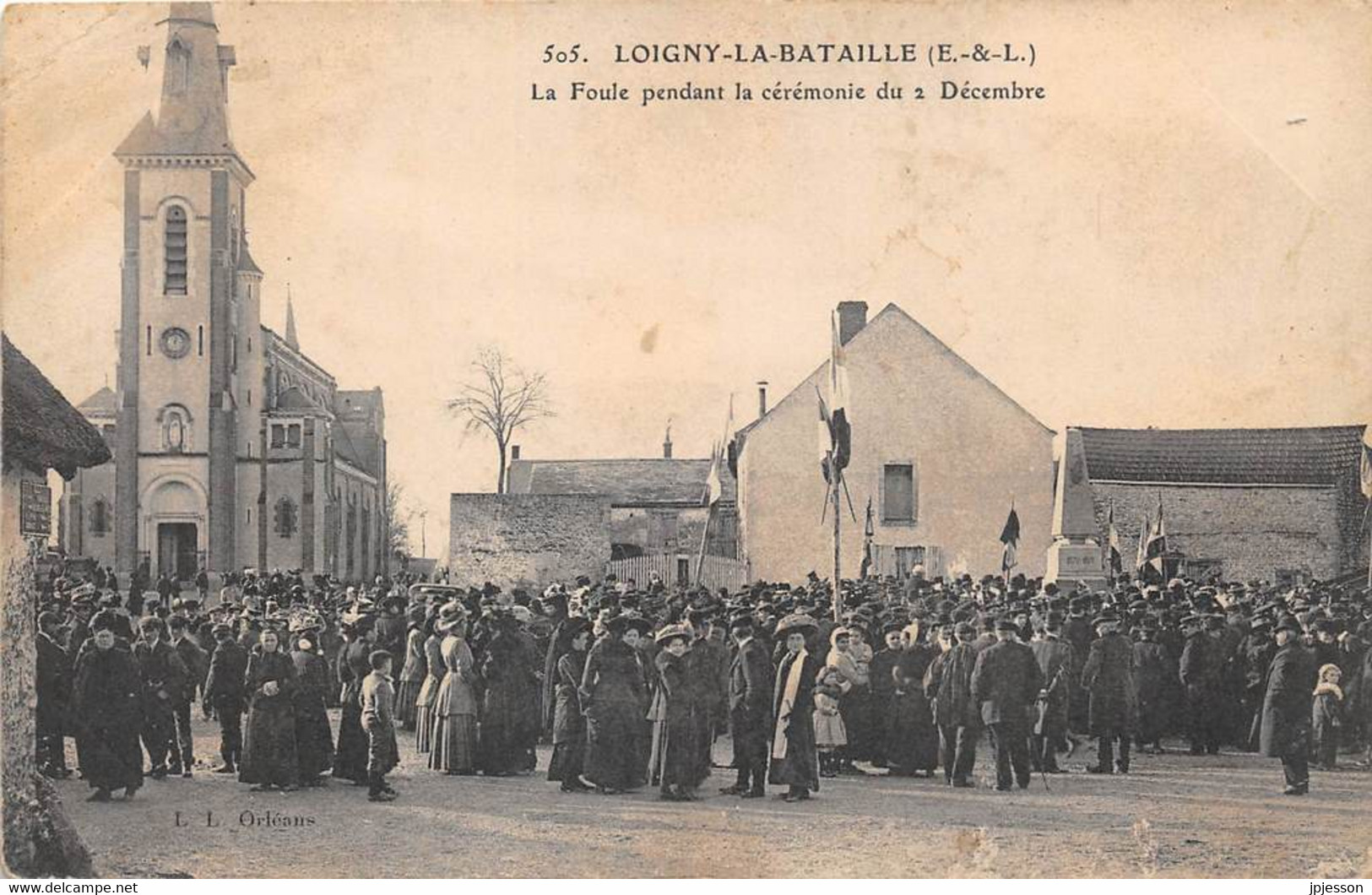 EURE ET LOIR  28  LOIGNY LA BATAILLE - LA FOULE PENDANT LA CEREMONIE DU 2 DECEMBRE - MILITARIA, GUERRE 1870-71 - Loigny