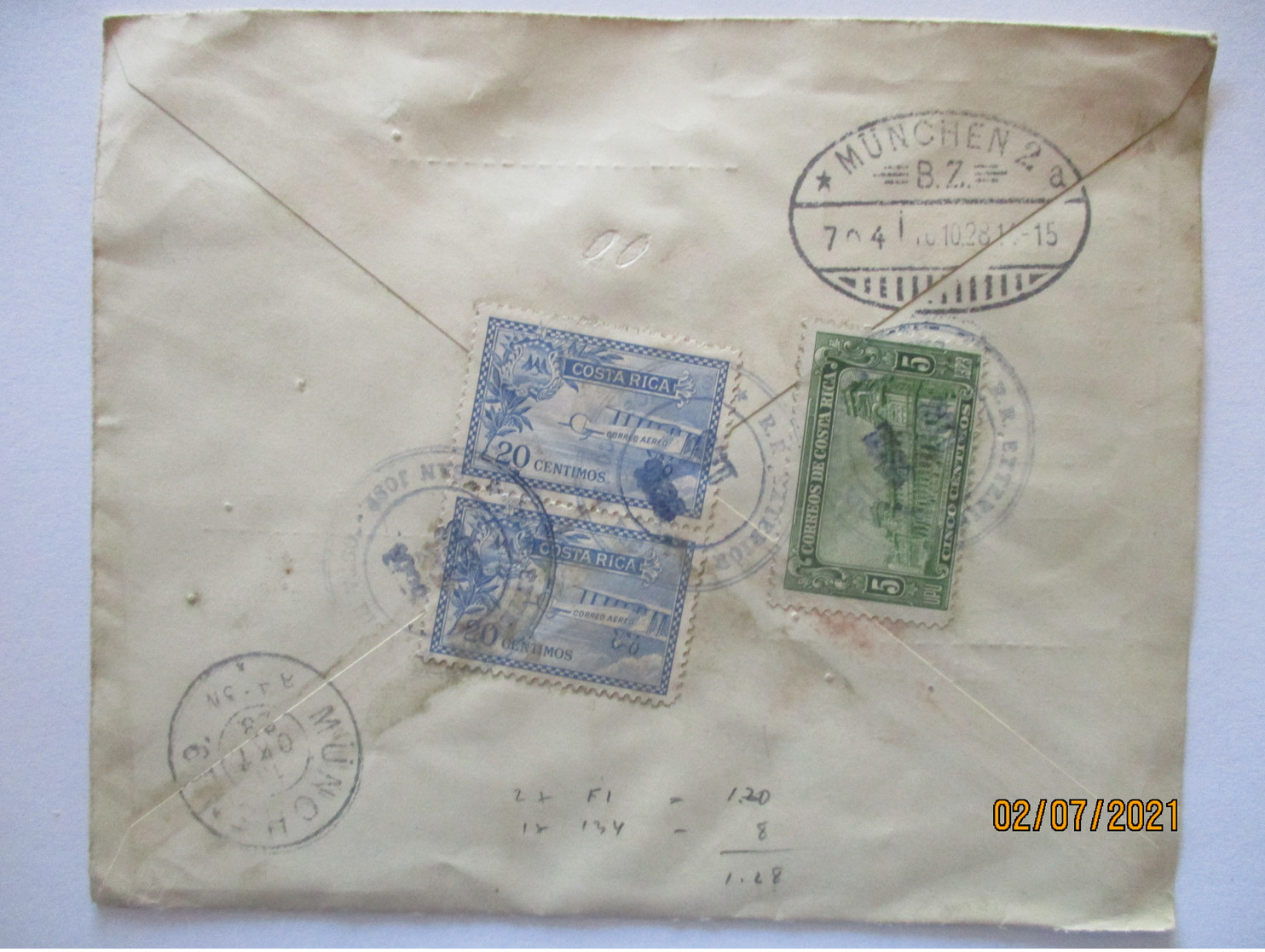 Costa Rica, R-Brief 1928 Nach München (46674) - Costa Rica