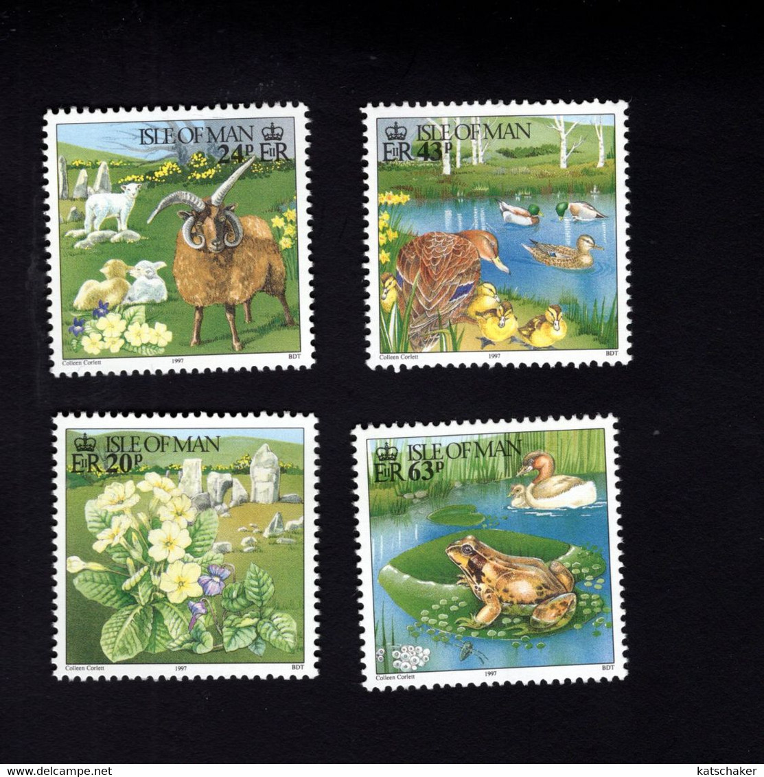 1323582250 1997 SCOTT 734 737 (XX) 6OSTFRIS  MINT NEVER HINGED EINWANDFREI  (XX) - SPRINGTIME FLOWERS FAUNA - Isla De Man