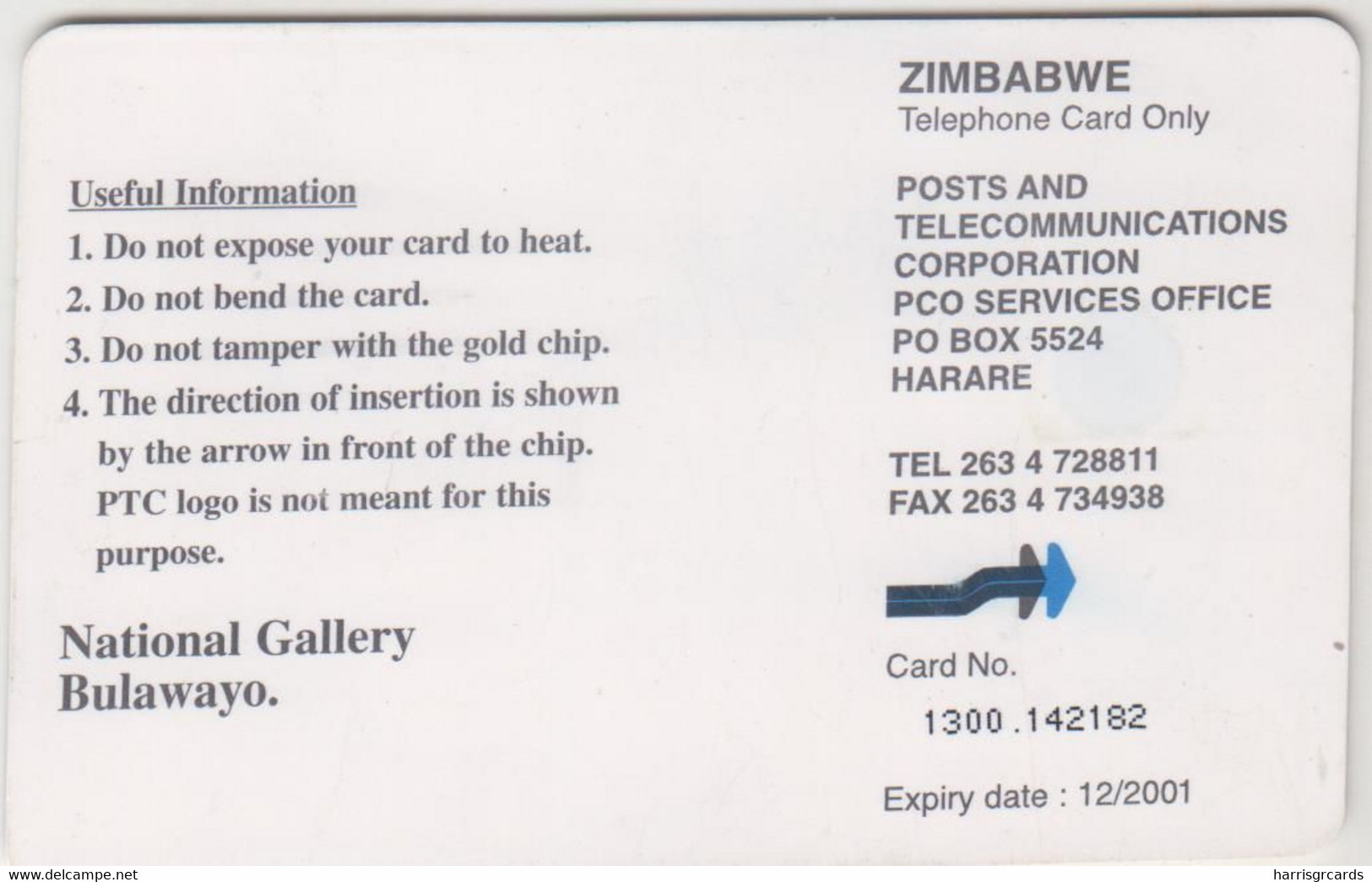 ZIMBABWE - Bulawayo Gallery, Chip:GEM5 (Black), 200 Z$, Tirage 200.000, Used - Zimbabwe