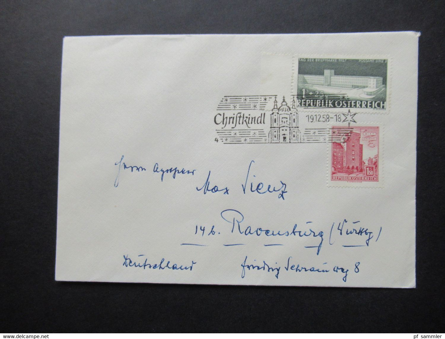 Österreich Christkindl 1954 - 1960 auch verschiedene Stempel u. Leitzettel und bessere Verwendungen insgesamt 30 Belege