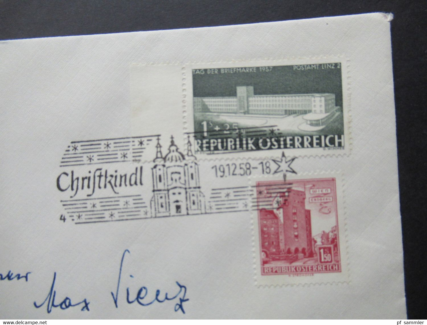 Österreich Christkindl 1954 - 1960 auch verschiedene Stempel u. Leitzettel und bessere Verwendungen insgesamt 30 Belege