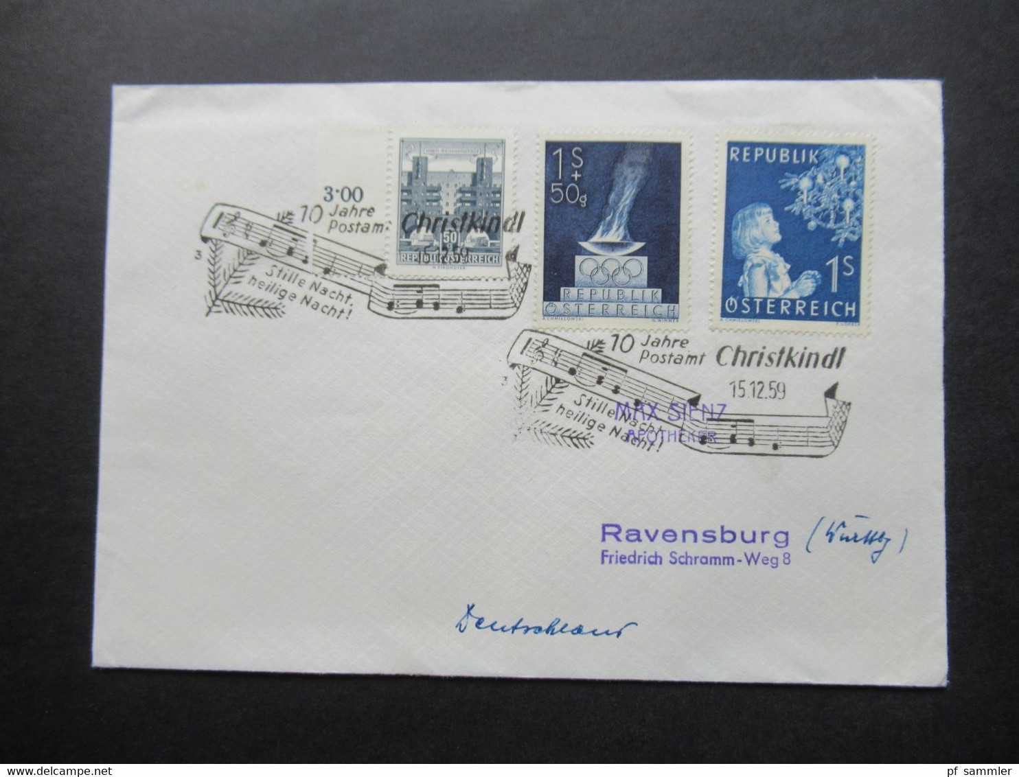 Österreich Christkindl 1954 - 1960 auch verschiedene Stempel u. Leitzettel und bessere Verwendungen insgesamt 30 Belege