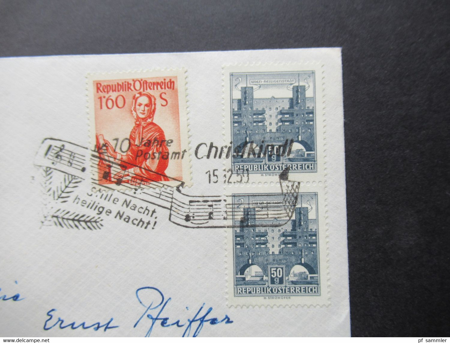 Österreich Christkindl 1954 - 1960 auch verschiedene Stempel u. Leitzettel und bessere Verwendungen insgesamt 30 Belege