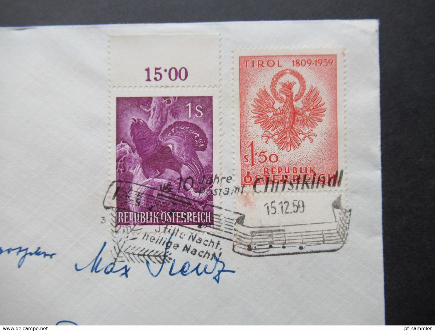 Österreich Christkindl 1954 - 1960 auch verschiedene Stempel u. Leitzettel und bessere Verwendungen insgesamt 30 Belege