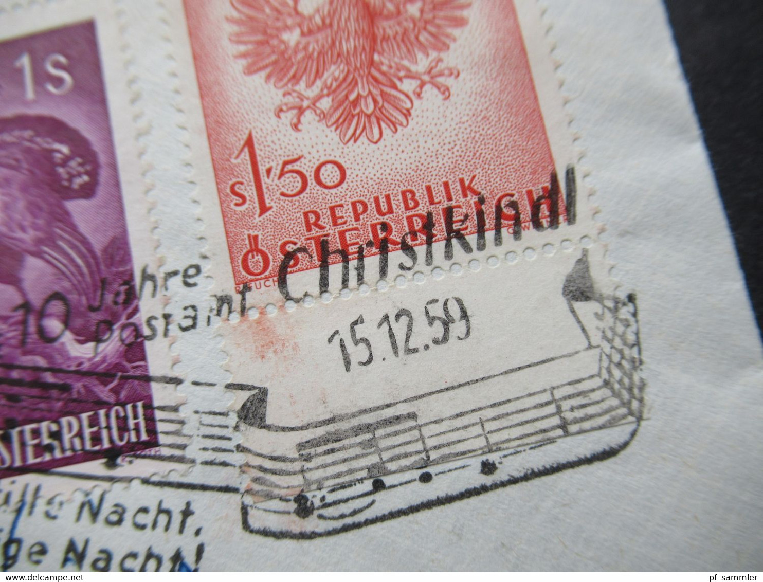 Österreich Christkindl 1954 - 1960 auch verschiedene Stempel u. Leitzettel und bessere Verwendungen insgesamt 30 Belege