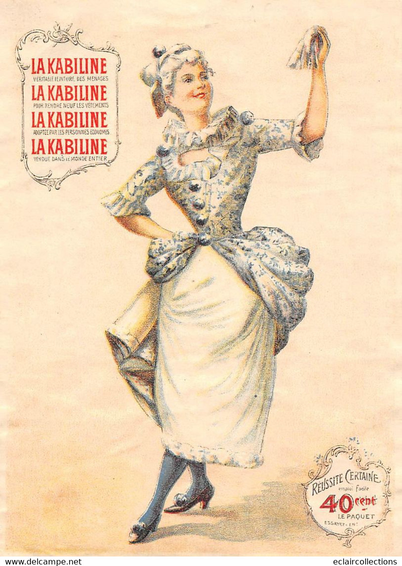 Image; 18x13cm    Publicité: La Kabiline  Teinture Pour Tissus.      (voir Scan) - Autres & Non Classés