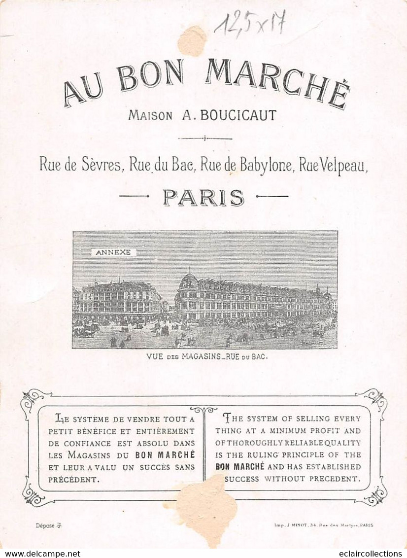 Image; 12.5 X 17 Cm    Publicité: Au Bon Marché  Récit Planche De 6 Vues. La Belle Et La Bête      (voir Scan) - Autres & Non Classés