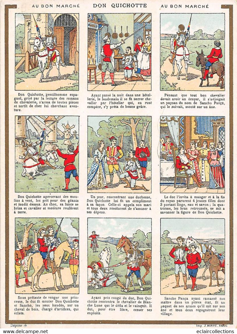 Image;16 X 11.5 Cm    Publicité: Au Bon Marché  Récit Planche De 9 Vues. Don Quichotte     (voir Scan) - Other & Unclassified