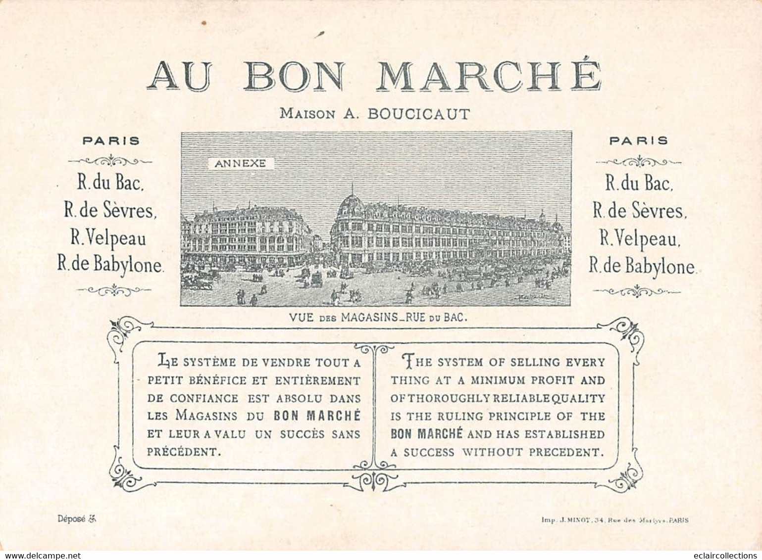 Image;16 X 11.5 Cm    Publicité: Au Bon Marché  Récit Planche De 9 Vues. Paul Et Virginie      (voir Scan) - Sonstige & Ohne Zuordnung