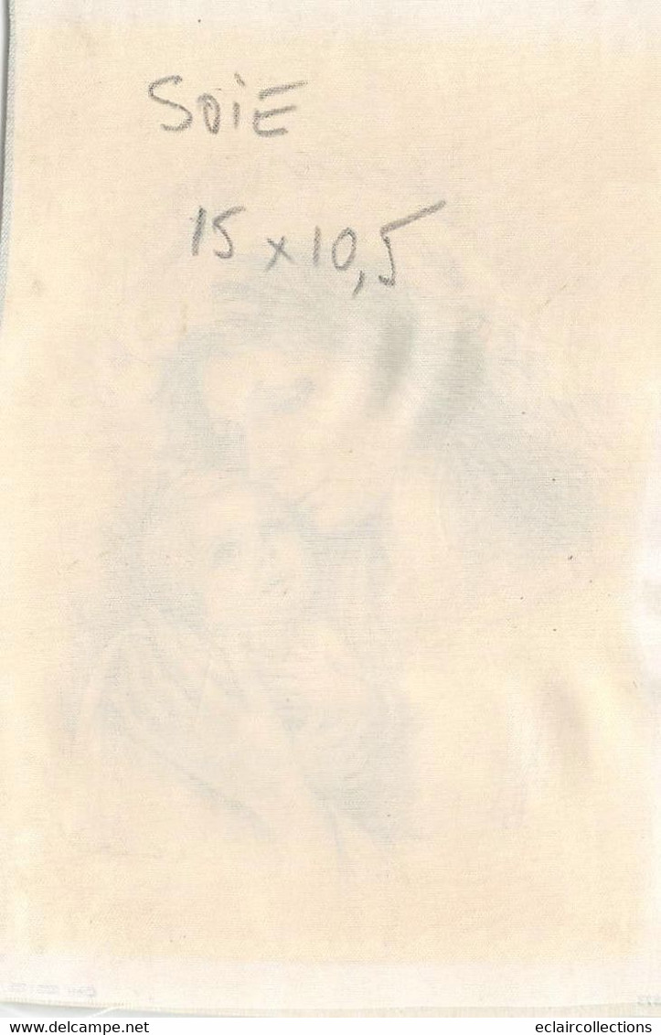 Image;15 X 10.5 Cm  Tissus   En Soie  Mère Et Enfant Dessin De Tarantino ???       (voir Scan) - Andere & Zonder Classificatie