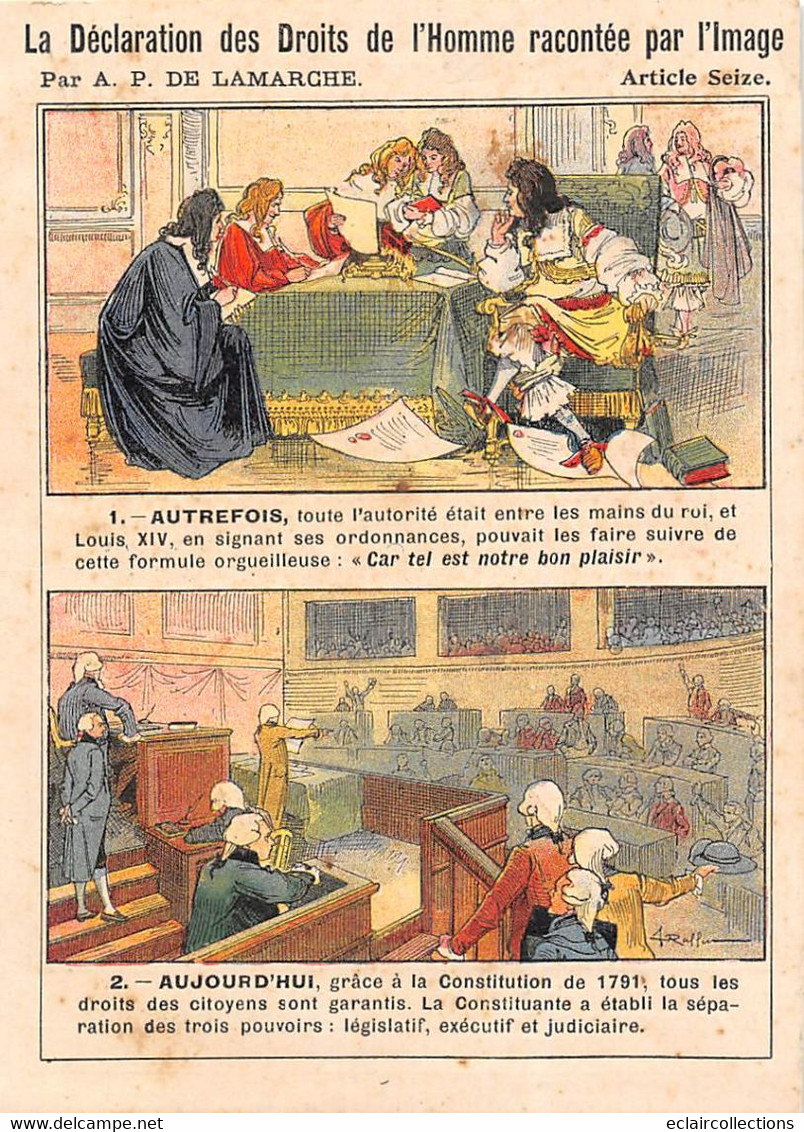 Image;15 X 11 Cm   Article 16 De La Déclaration Des Droits De L'homme Par De La Marche       (voir Scan) - Histoire