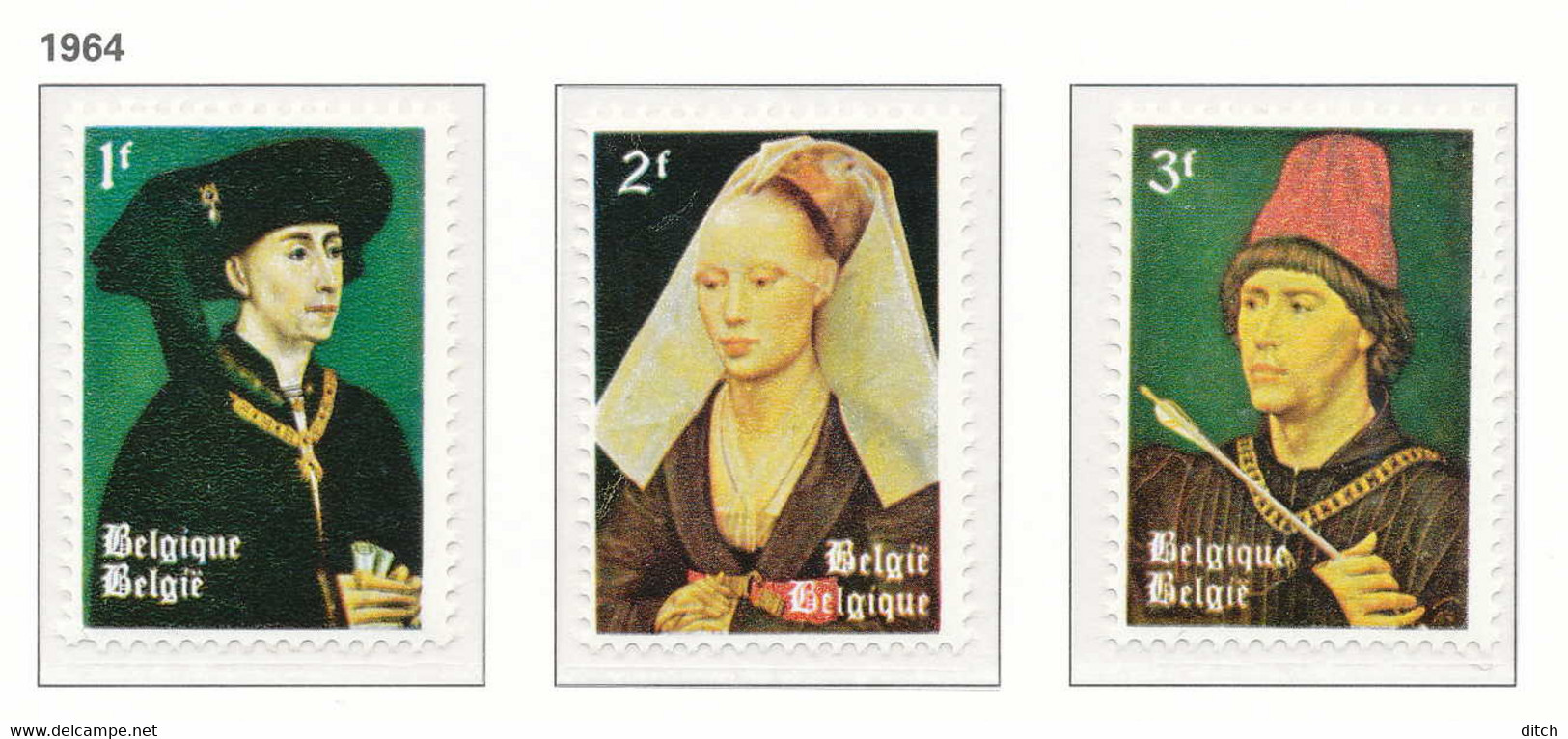 D - [150271]SUP//**/Mnh-[1300/02] Belgique 1964, Roger Van Der Weyden, Dit Roger De La Pasture, Art, Tableaux, SNC - Sonstige & Ohne Zuordnung