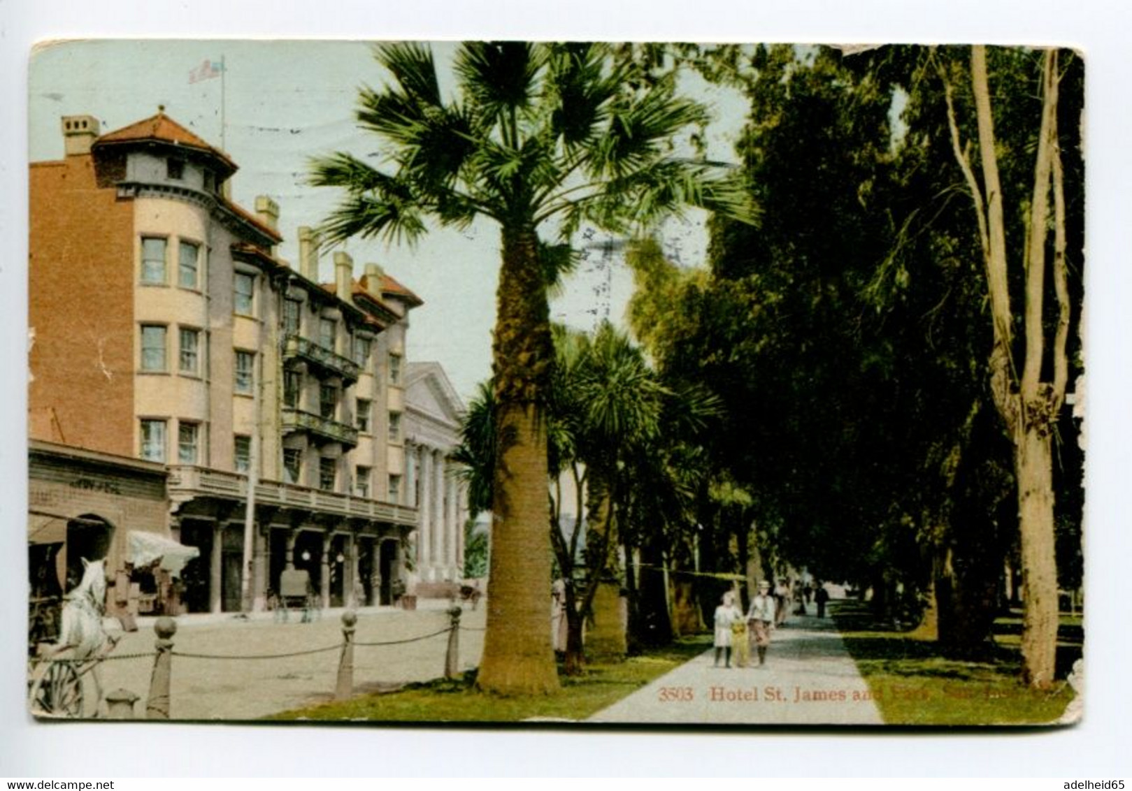 016M/ Hotel St James And Park, San Jose, Ca 1920, Children 1909 Flag Cancel - San Jose