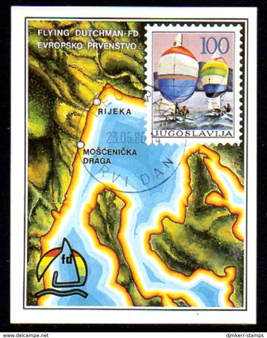 YUGOSLAVIA 1986 Sailing Championships Block Used.  Michel Block 28 - Used Stamps