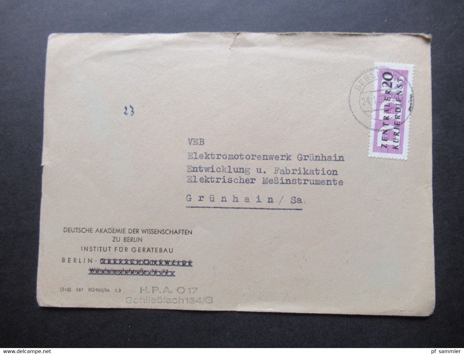 DDR 1956 / 57 Dienstmarken ZKD mit / ohne Aufdruck und ZKD Belege / Behördenpost 60 / 70er Jahre insg. 115 Belege