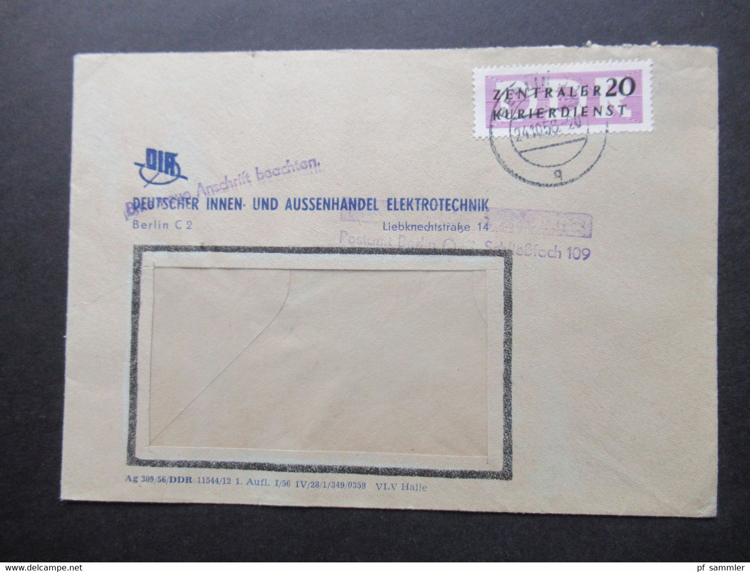 DDR 1956 / 57 Dienstmarken ZKD mit / ohne Aufdruck und ZKD Belege / Behördenpost 60 / 70er Jahre insg. 115 Belege