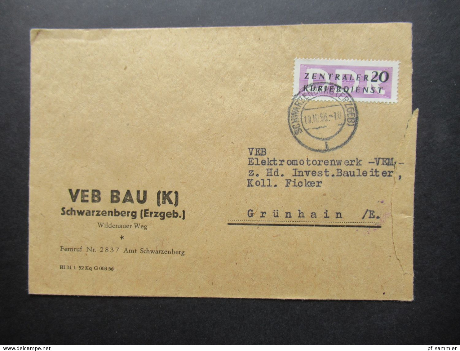 DDR 1956 / 57 Dienstmarken ZKD mit / ohne Aufdruck und ZKD Belege / Behördenpost 60 / 70er Jahre insg. 115 Belege