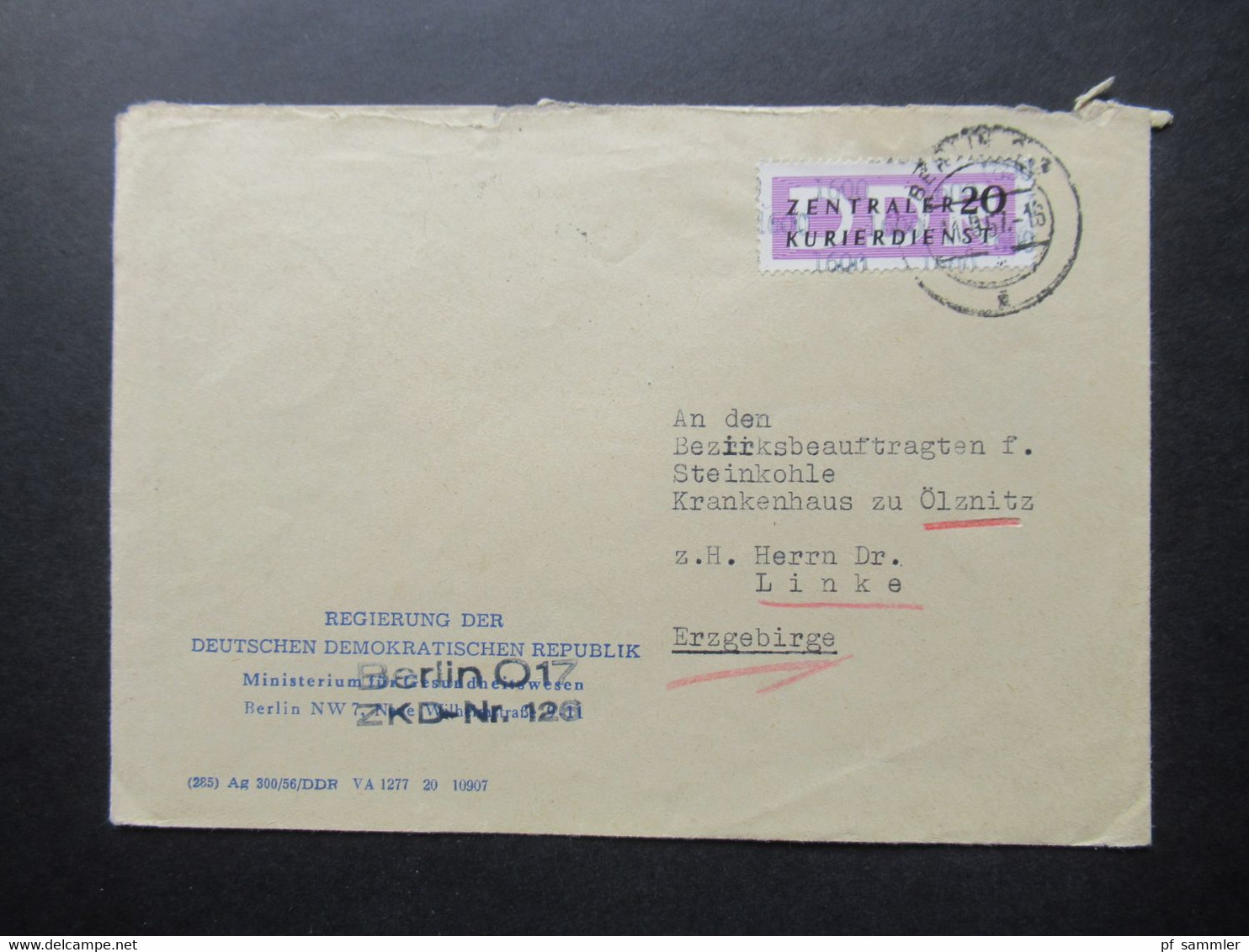 DDR 1956 / 57 Dienstmarken ZKD mit / ohne Aufdruck und ZKD Belege / Behördenpost 60 / 70er Jahre insg. 115 Belege