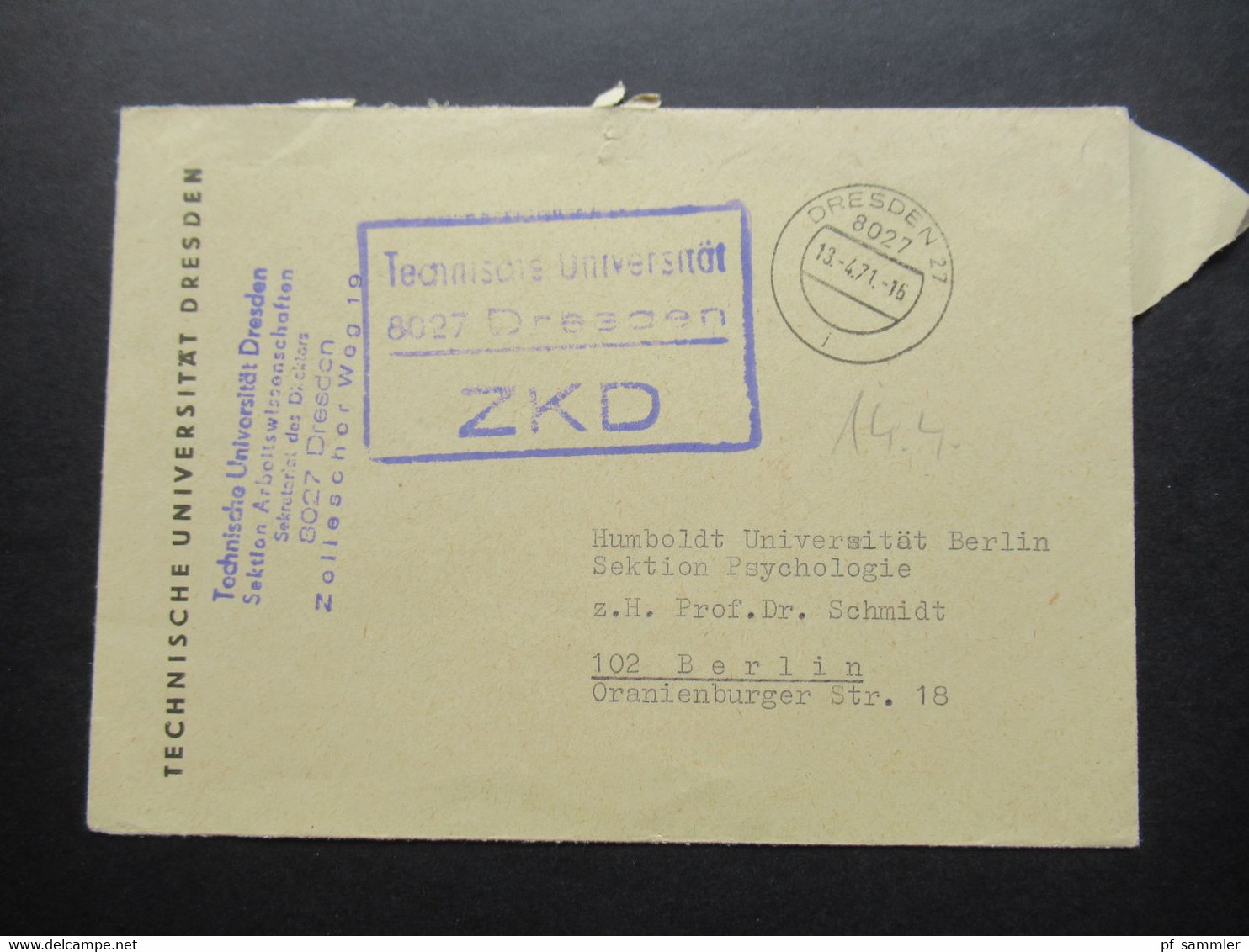 DDR 1956 / 57 Dienstmarken ZKD mit / ohne Aufdruck und ZKD Belege / Behördenpost 60 / 70er Jahre insg. 115 Belege