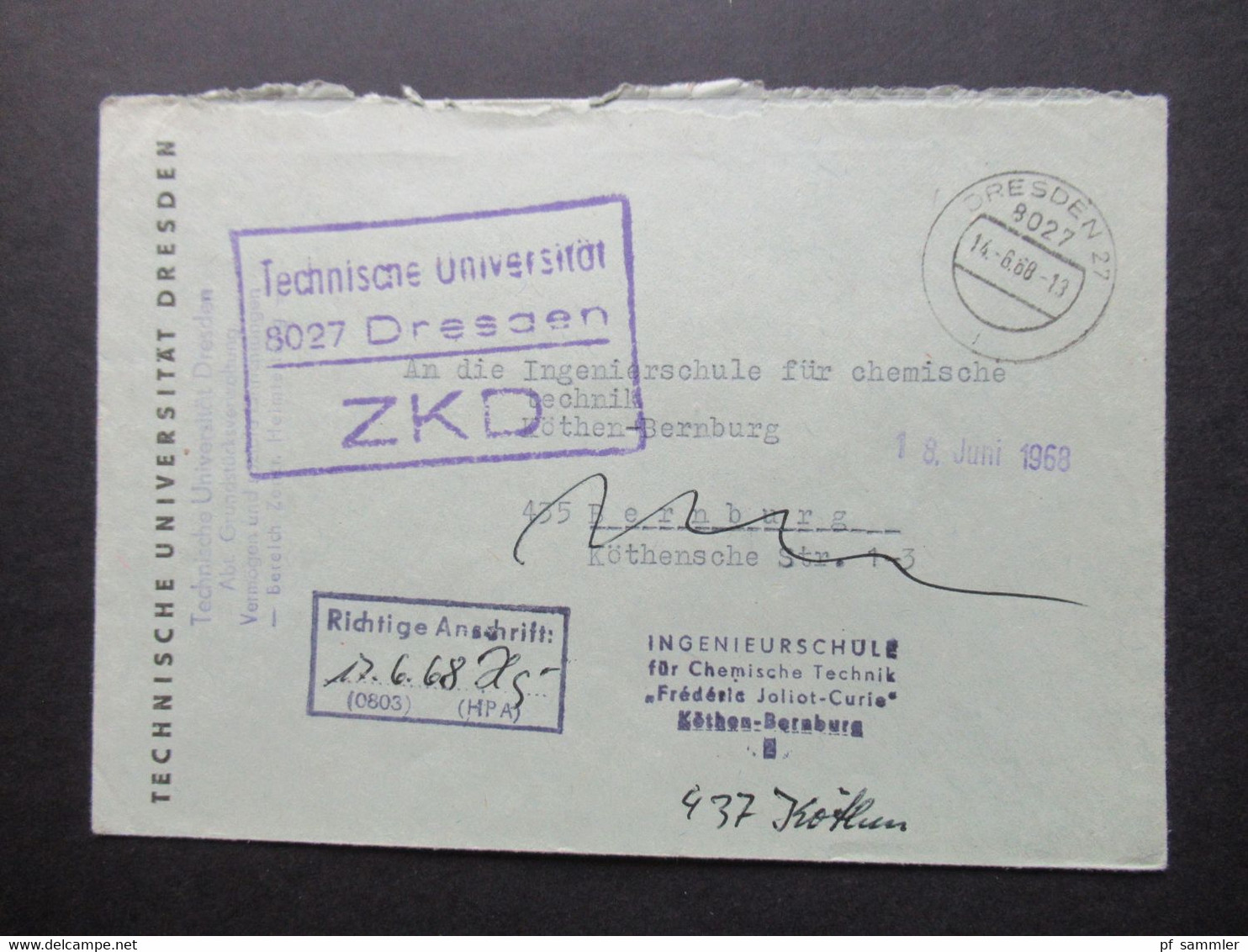 DDR 1956 / 57 Dienstmarken ZKD mit / ohne Aufdruck und ZKD Belege / Behördenpost 60 / 70er Jahre insg. 115 Belege