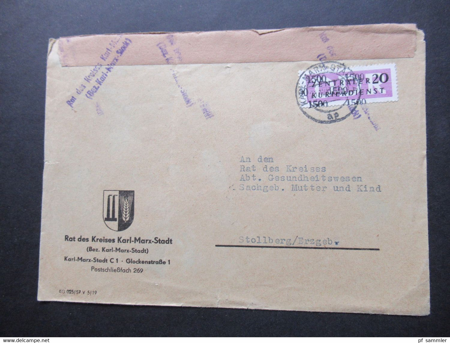 DDR 1956 / 57 Dienstmarken ZKD mit / ohne Aufdruck und ZKD Belege / Behördenpost 60 / 70er Jahre insg. 115 Belege