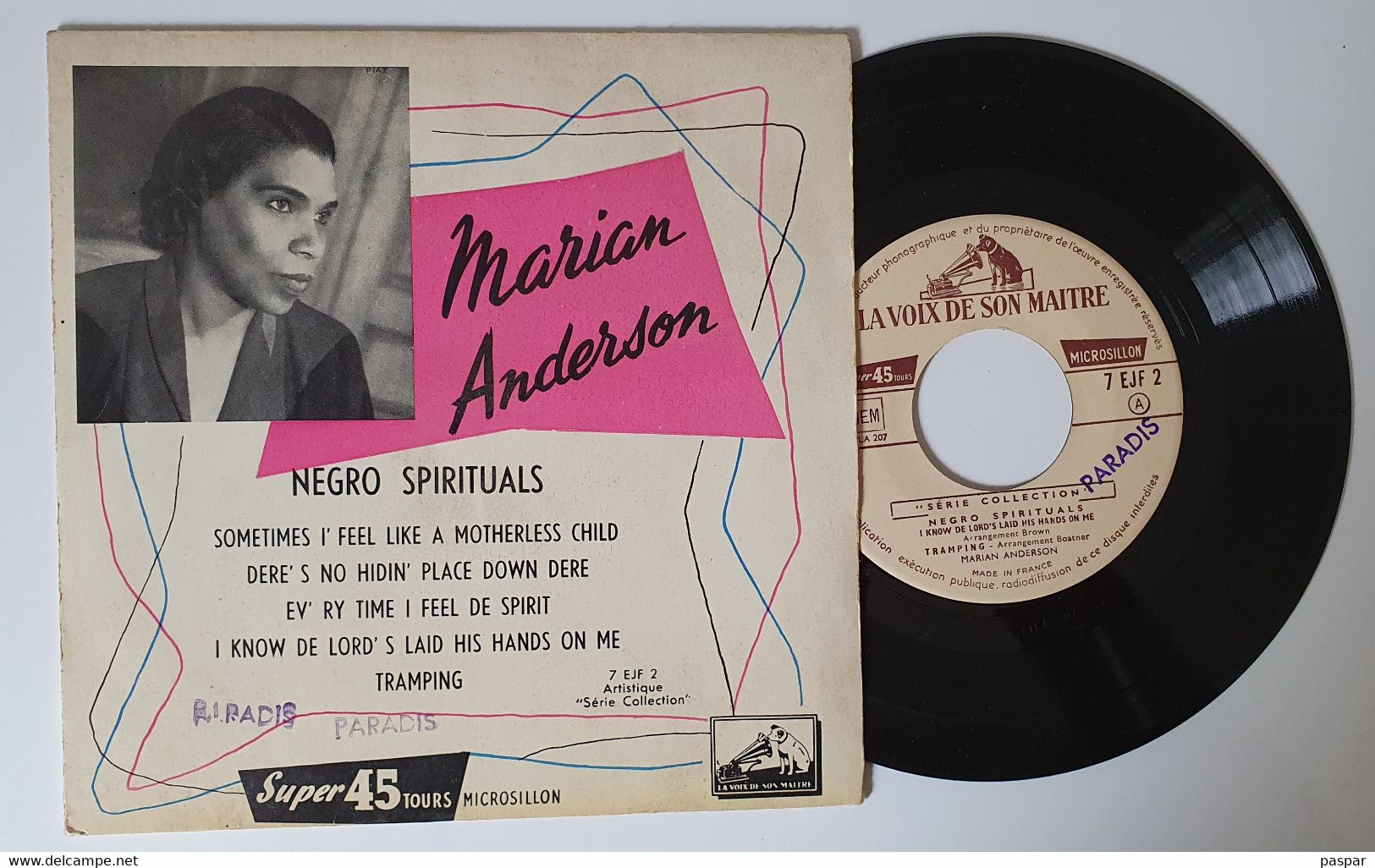 45 Tours : Marian Anderson / NEGRO-SPIRITUALS / GOSPEL / Sometimes / La Voix De Son Maître - Gospel & Religiöser Gesang