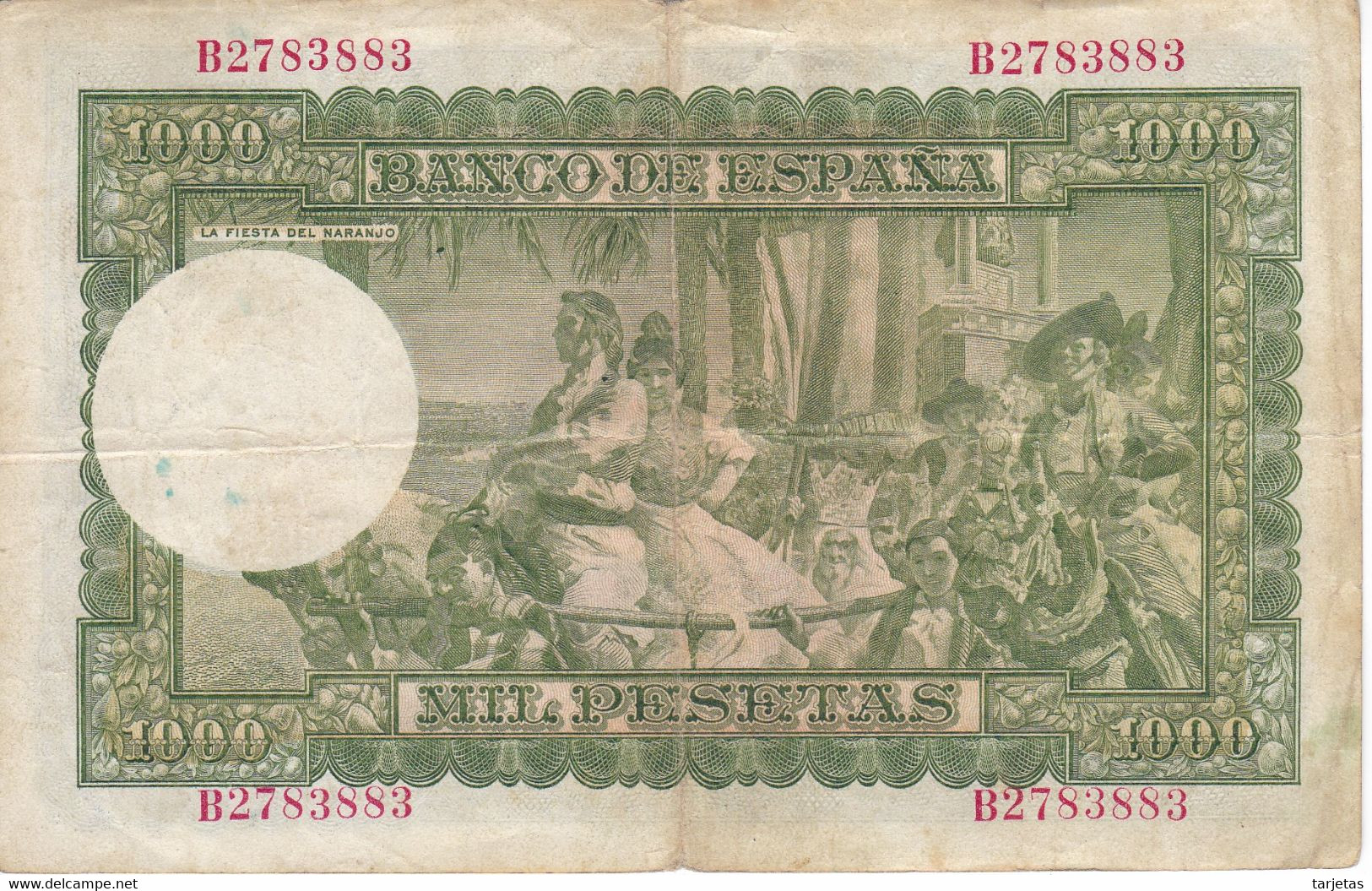 BILLETE DE ESPAÑA DE 1000 PTAS DEL 31/12/1951 SERIE B (BANKNOTE) - 1000 Pesetas