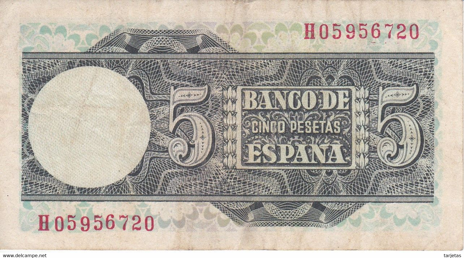 BILLETE DE ESPAÑA DE 5 PTAS DEL 1948 SERIE H CALIDAD BC (BANKNOTE) - 5 Peseten