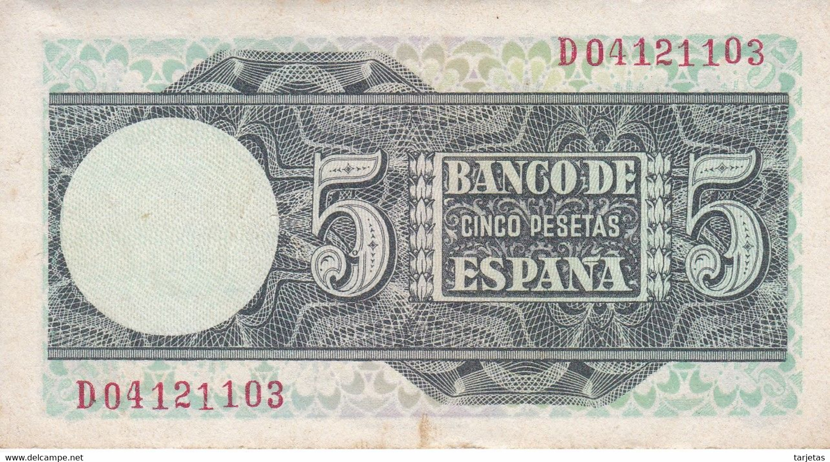 BILLETE DE ESPAÑA DE 5 PTAS DEL 1948 SERIE D CALIDAD MBC (VF) (BANKNOTE) - 5 Pesetas