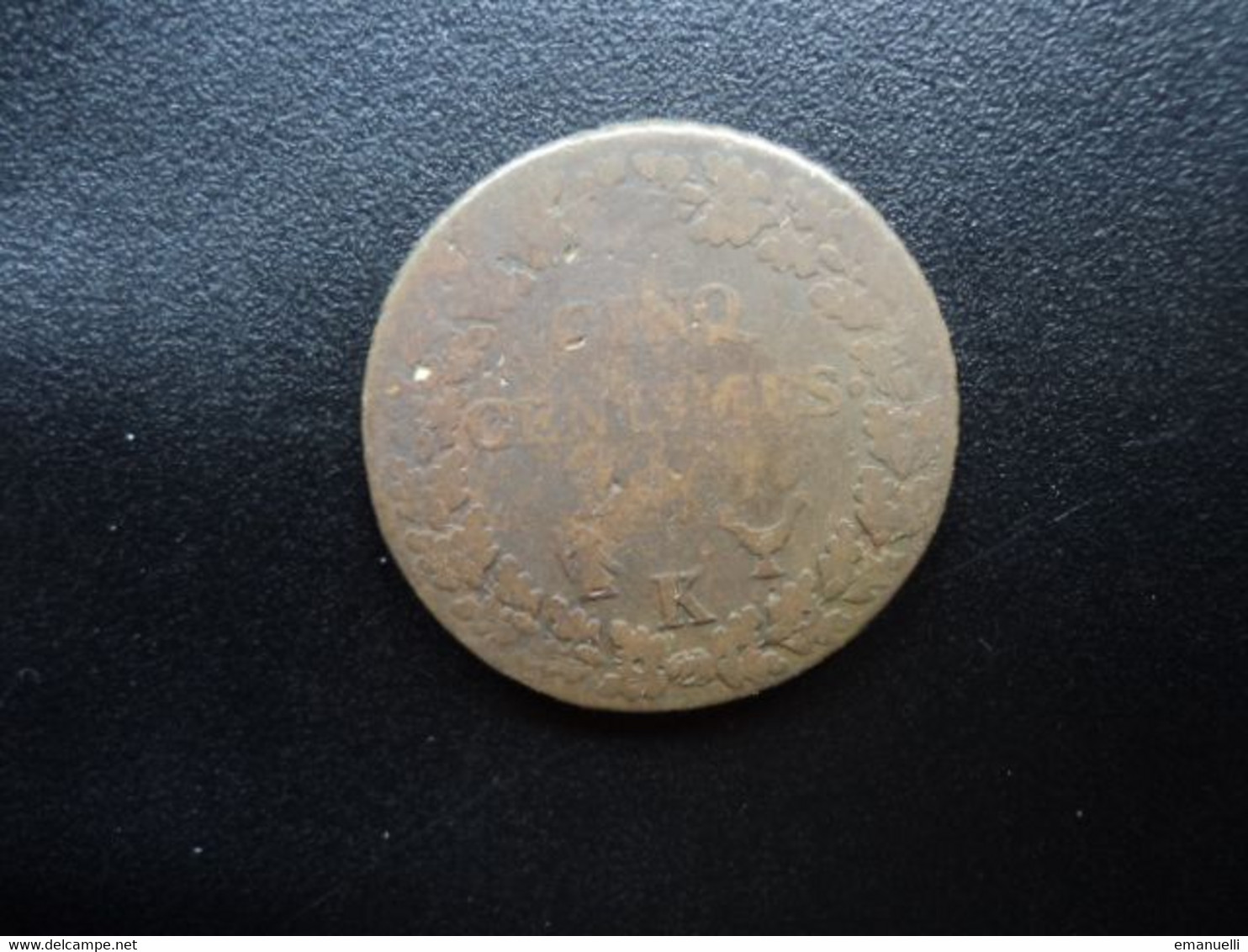 FRANCE : CINQ CENTIMES  L'AN 7 K  *  F.115 / G.126 / KM 640.8     B+ - 1795-1799 French Directory