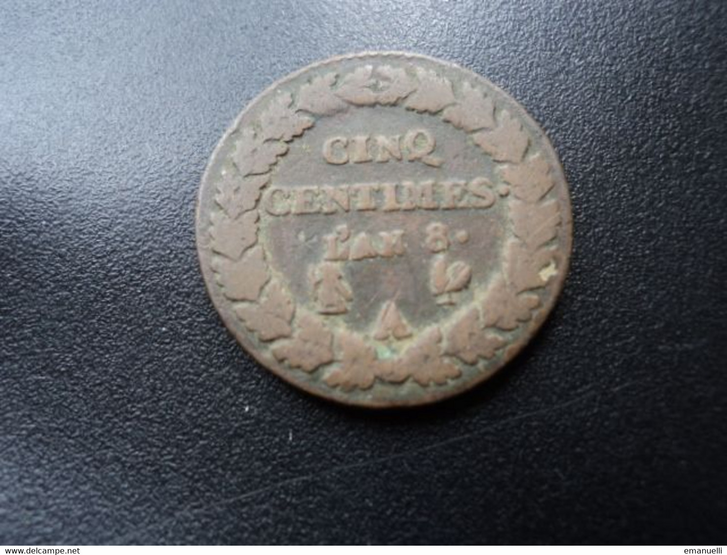 FRANCE : CINQ CENTIMES  L'AN 8 A  *  F.115 / G126a / KM 640.1     TB+ - 1795-1799 French Directory